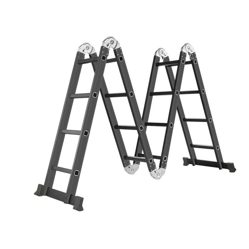 Escalera 4,6mt Profesional Heavy Duty 16 Peldaños Negra-1