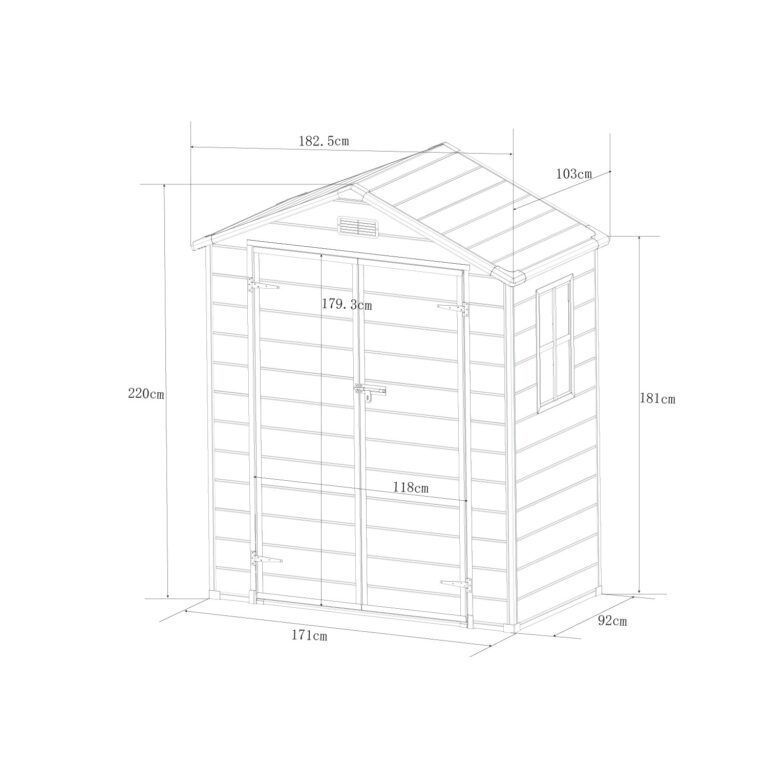 Bodegas 2.44m2 Jardin Plastico PP Gris Oscuro 2.44m2-1