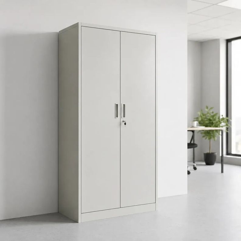 Estante Armario Metalico Oficina 2 Puertas Blanco