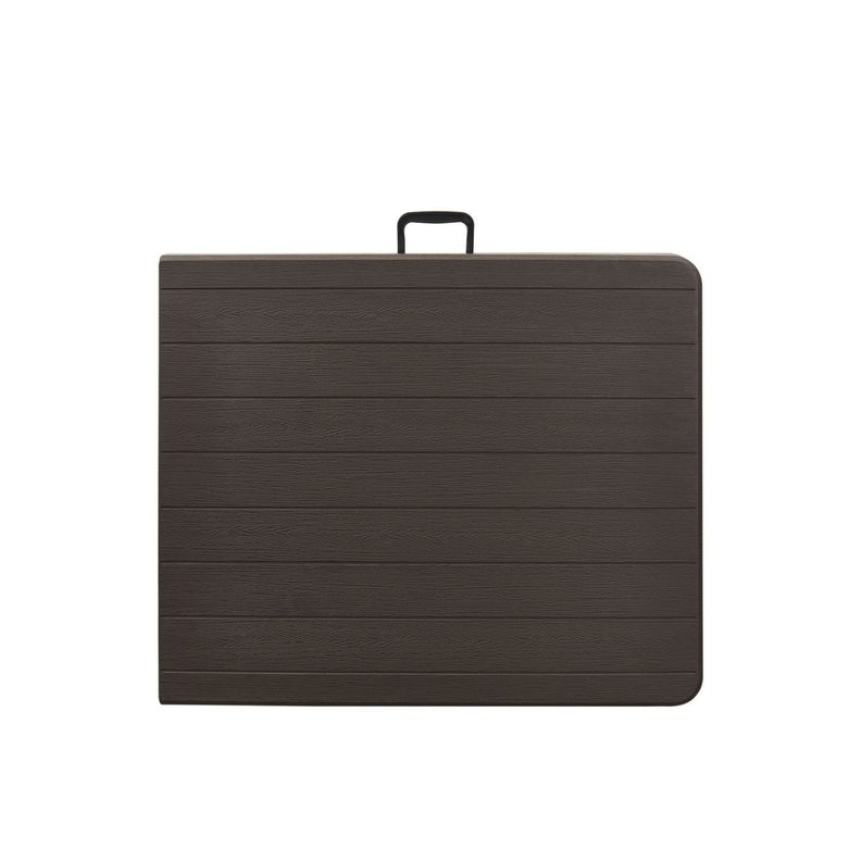 Mesa Plegable tipo Maleta Gris Simil Madera 180x74x74cm-2