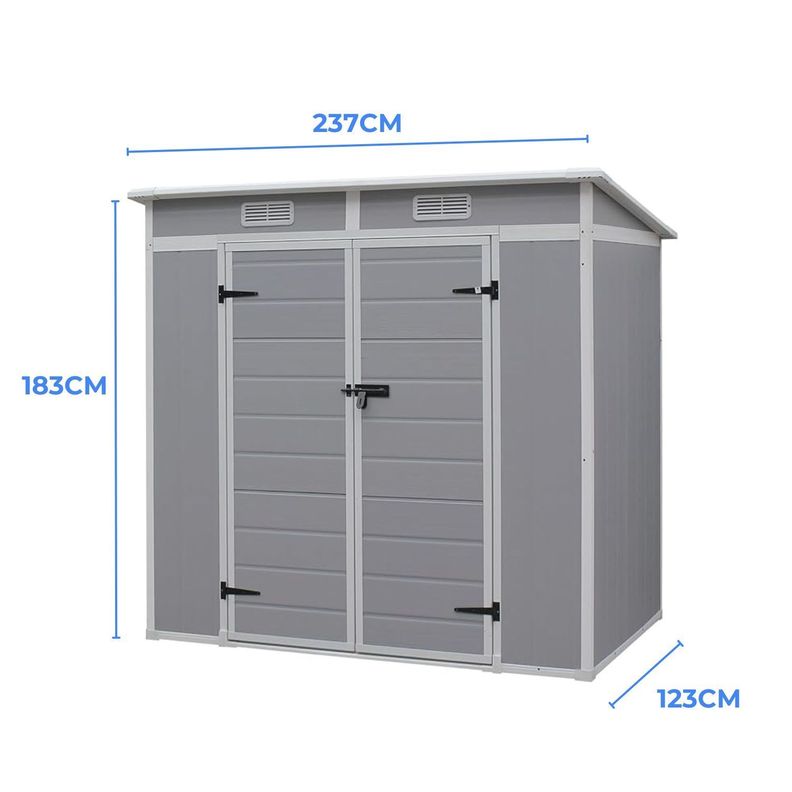 Bodegas Jardin Plastico PP 237X123XX183CM Gris 2.93m2-1