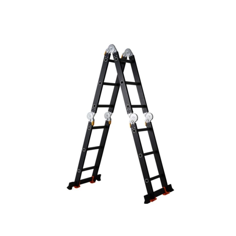 Escalera Profesional Heavy Duty 5,7mt 20 Peldaños Negra-1