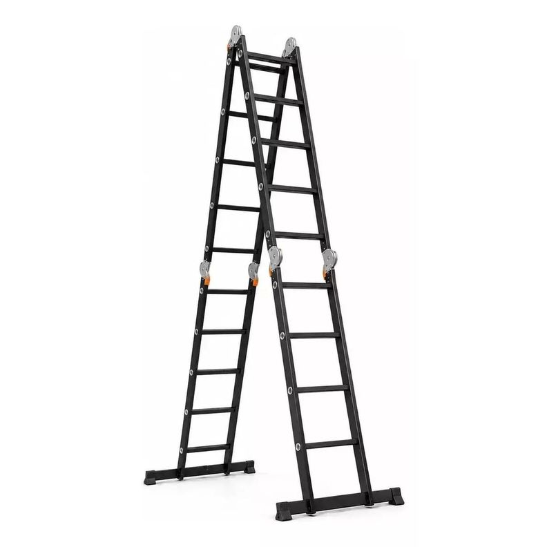 Escalera Profesional Heavy Duty 5,7mt 20 Peldanos Negra Negro
