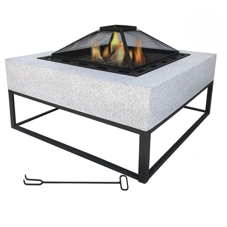 Fogon Parrilla a la Piedra Minimalista 70.5x70.5x45cm-0