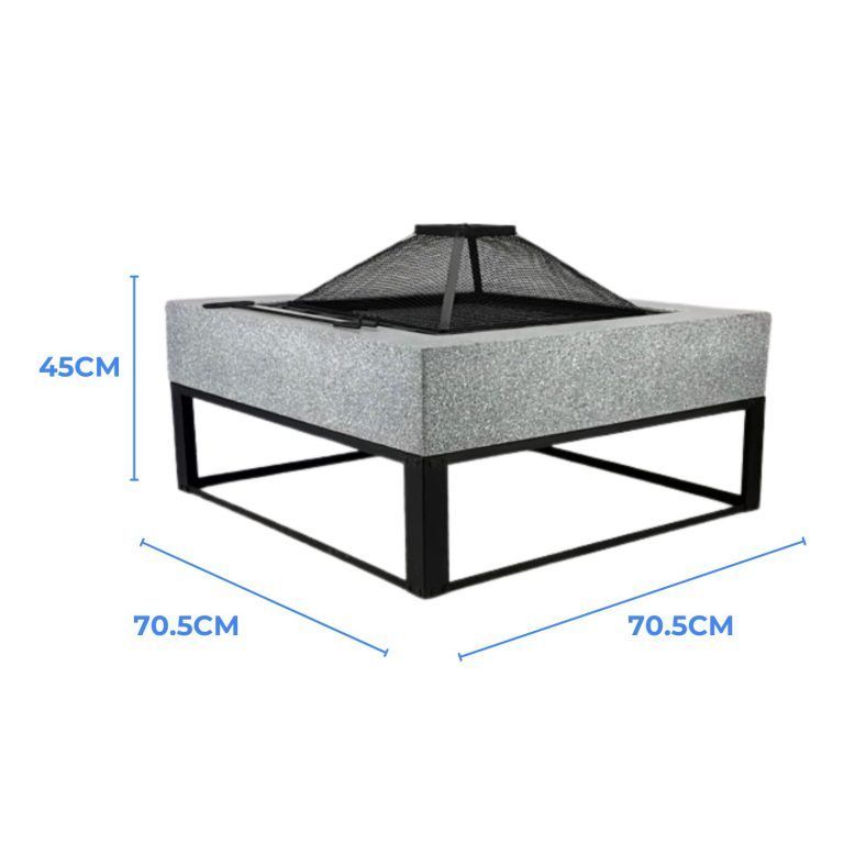 Fogon Parrilla a la Piedra Minimalista 70.5x70.5x45cm-1
