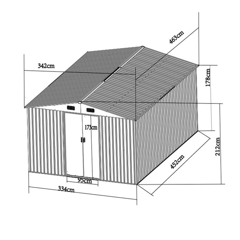 Bodega de Jardín 15.83 m2 Gris + Kit base para piso-2