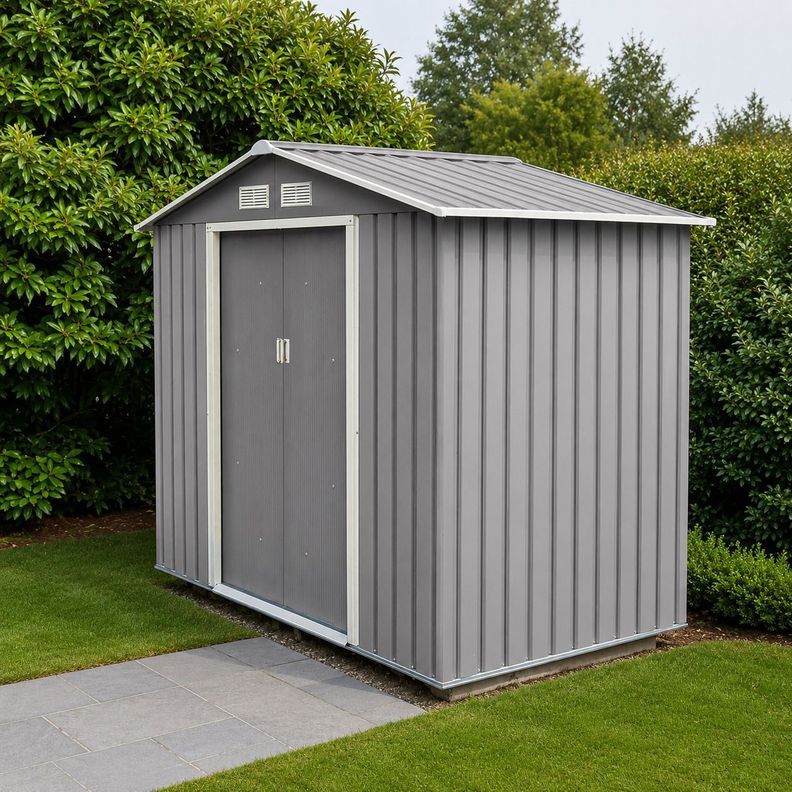 Bodega de Jardin 15.83 m2 Gris + Kit base para piso