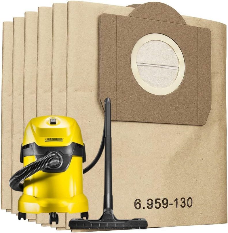 5 Bolsa papel para Aspiradora Karcher WD3-0