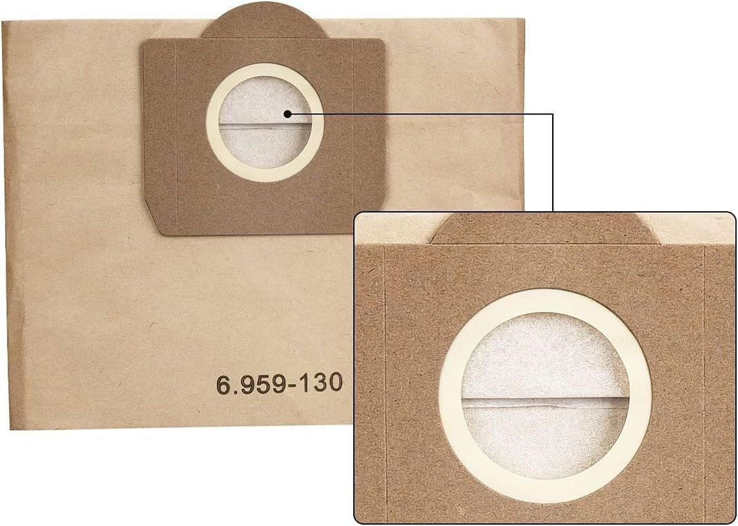 5 Bolsa papel para Aspiradora Karcher WD3-5
