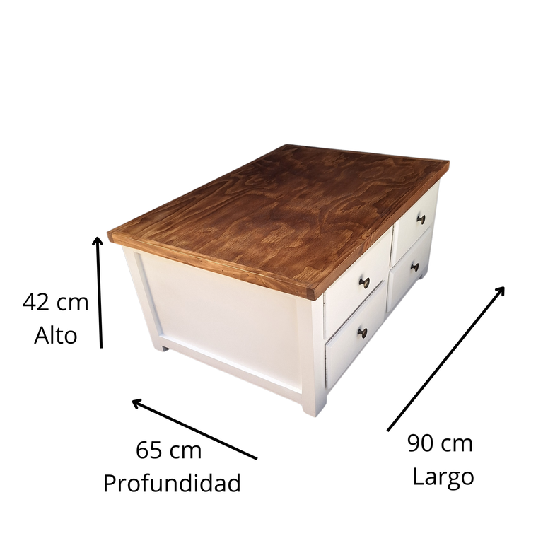 Mesa de Centro Novara Bicolor Blanco-4