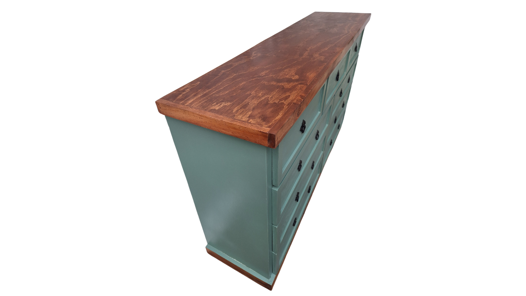 Comoda Rustica Bicolor Verde 150-1