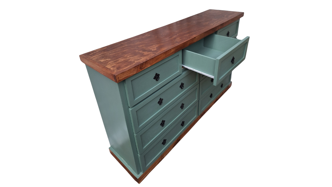 Comoda Rustica Bicolor Verde 150-2