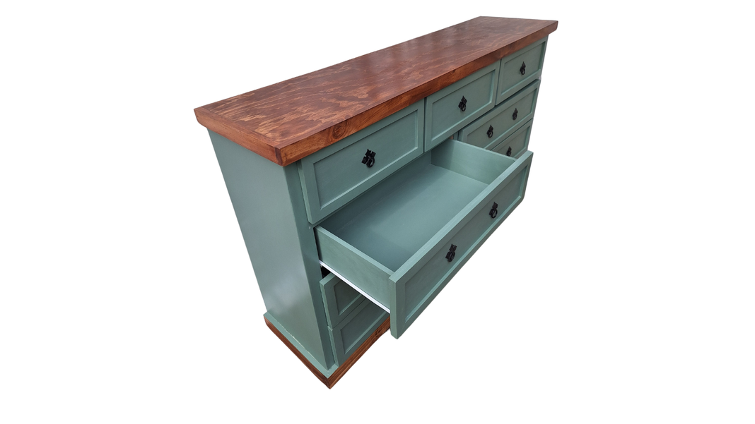 Comoda Rustica Bicolor Verde 150-3