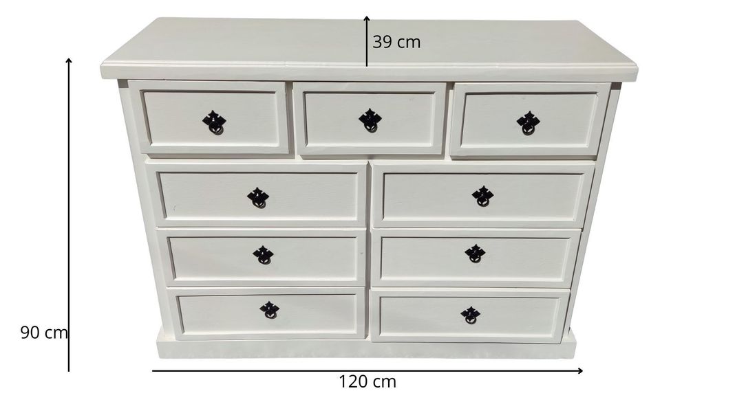 Comoda Rustica Blanca 120-4