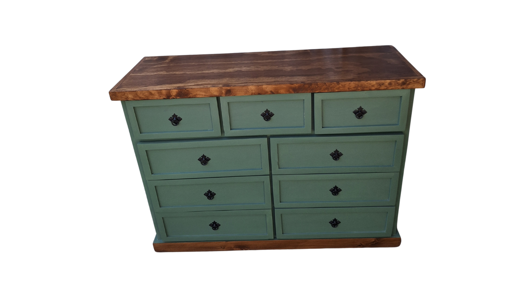 Comoda Rustica Bicolor Verde 120