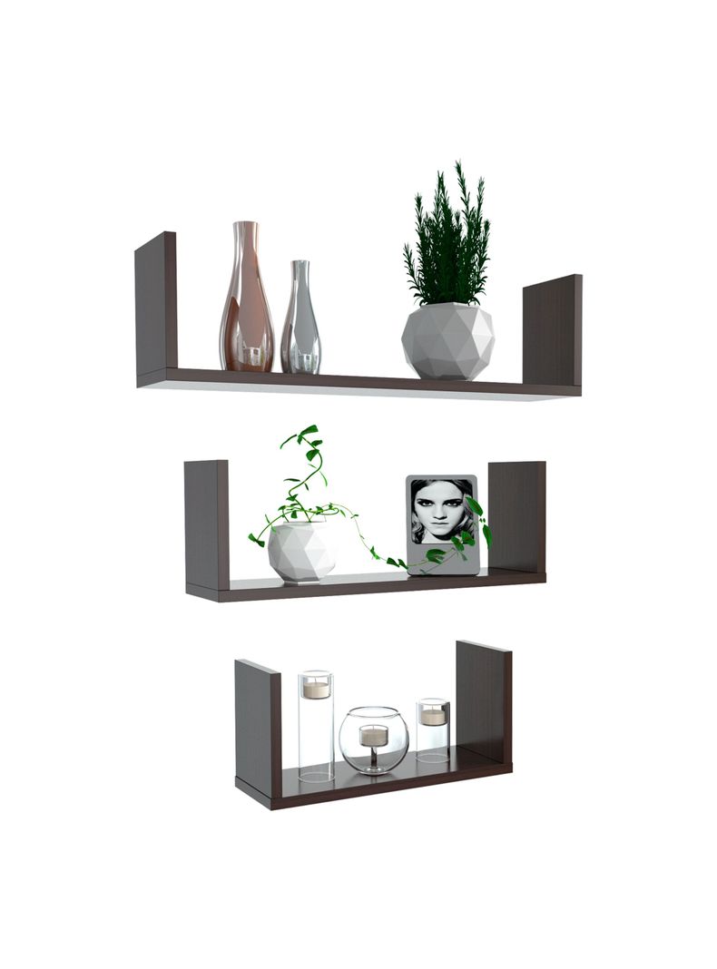 Set 3 Repisas Flotantes Wengue  RE8932-0