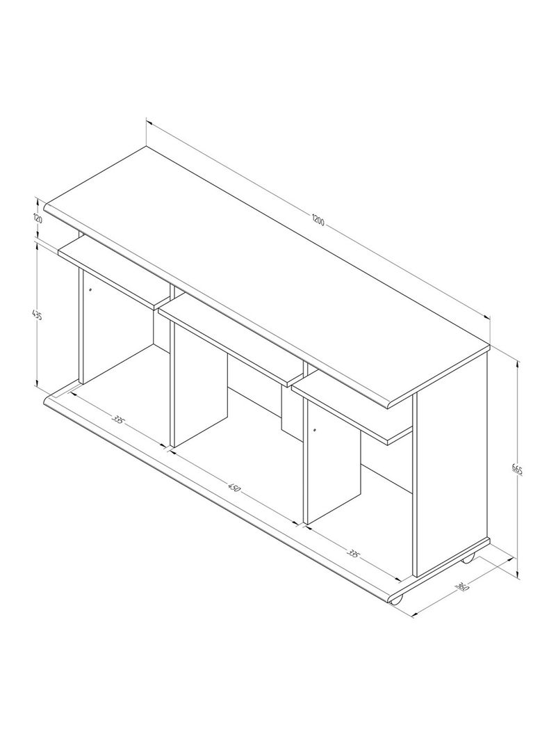 Rack TV  50 " Wengue  66,5cm x 120cm x 36 cmcm-5