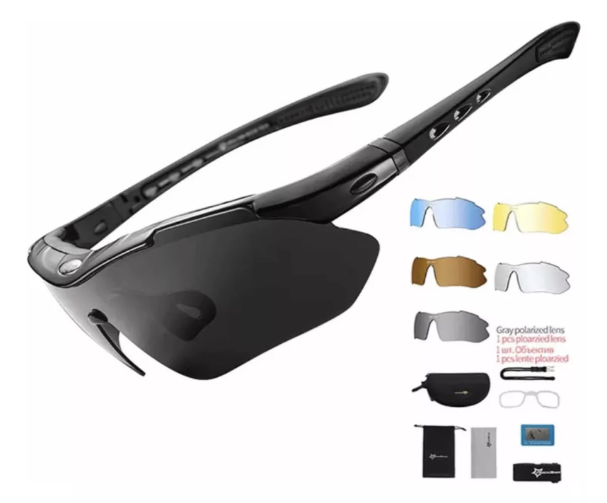 Lentes Rockbros Polarizado Ciclismo 5 Micas-0