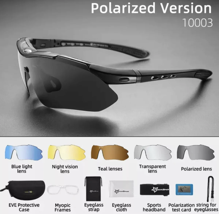 Lentes Rockbros Polarizado Ciclismo 5 Micas-2