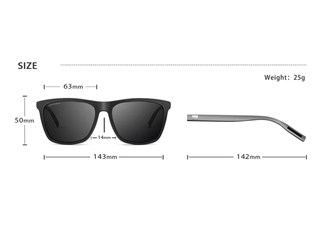 Lentes De Sol Veithdia 6108 Color Negro-3