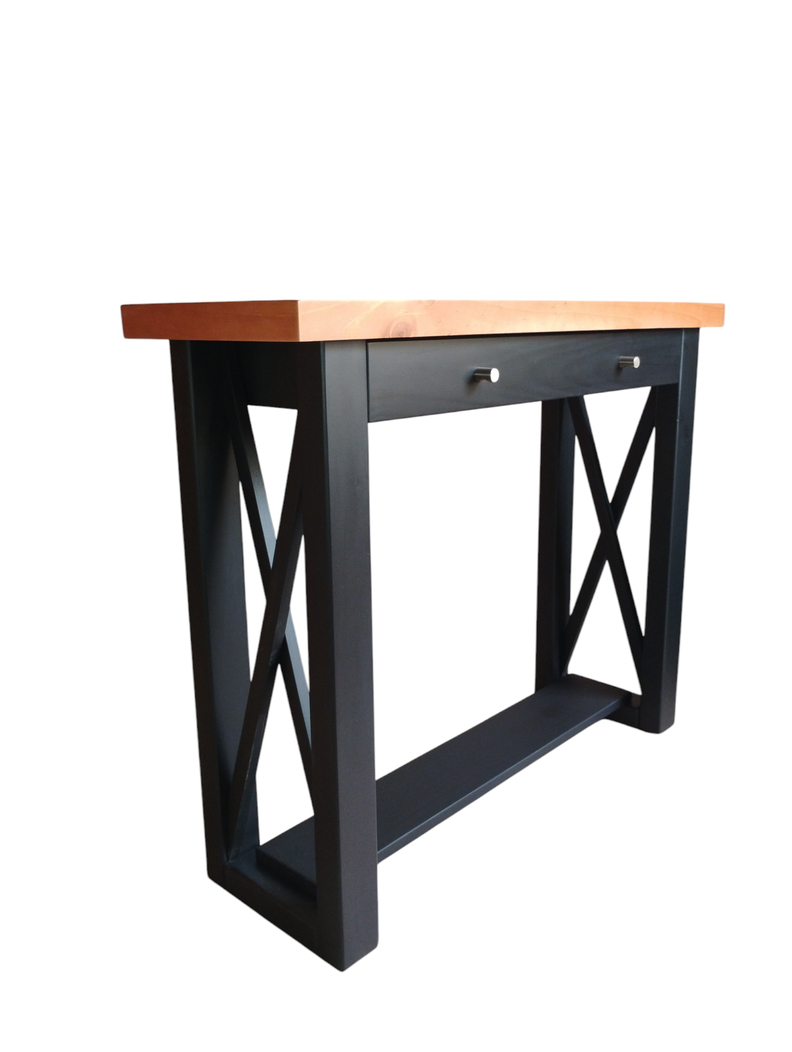 Mesa de arrimo de 1.0 mt, modelo Martina, bicolor negro/caramela-0