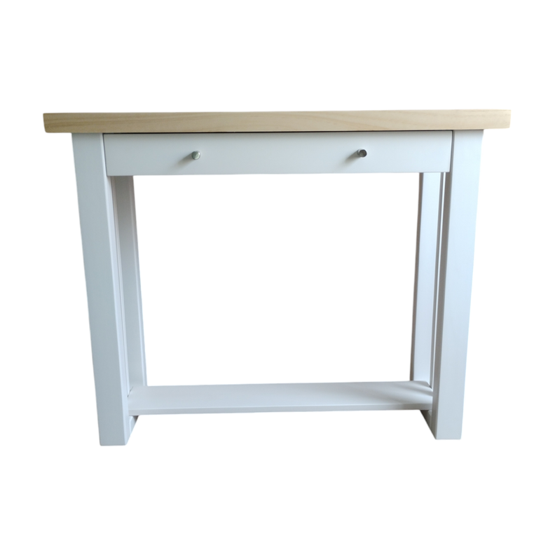 Mesa de arrimo 1.0, modelo Caburgua, bicolor Blanco/Natural.-1