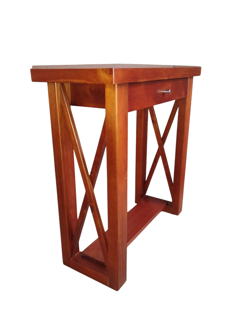 Mesa de arrimo de 80 cm, modelo Martina, color Nogal.-0