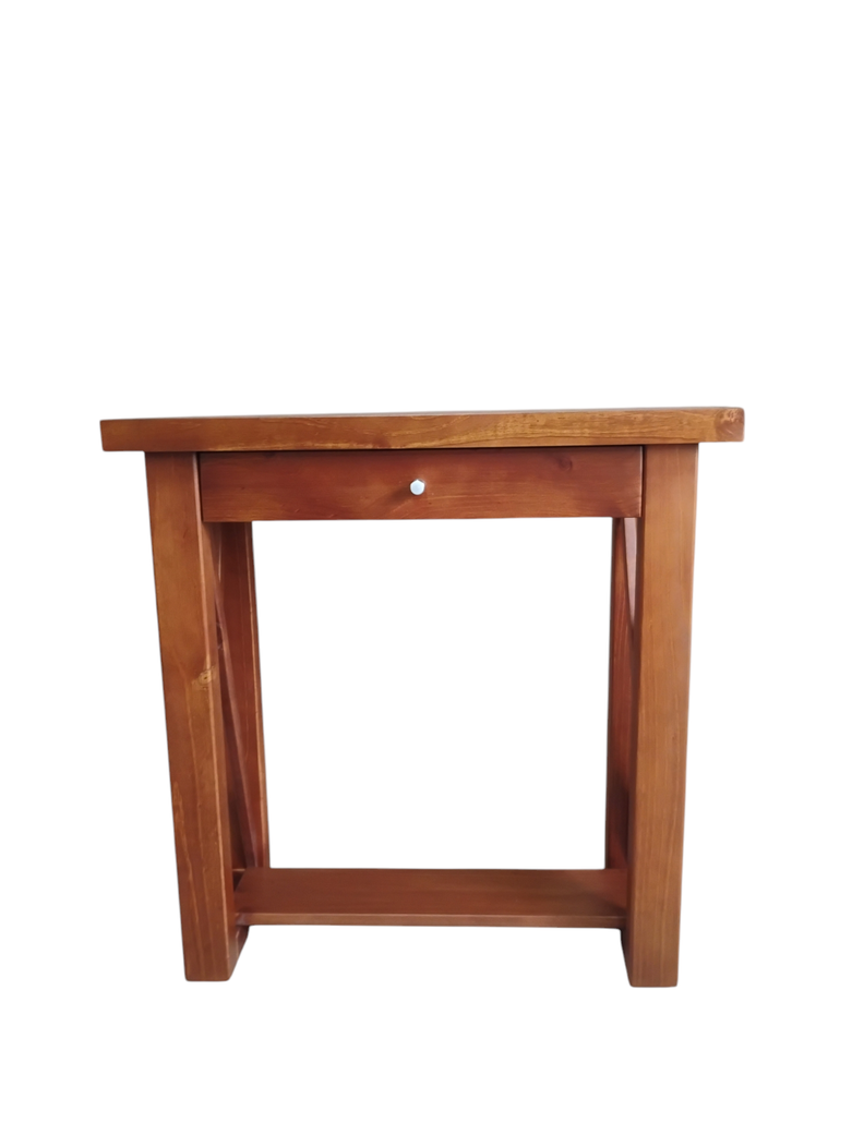Mesa de arrimo de 80 cm, modelo Martina, color Nogal.-1