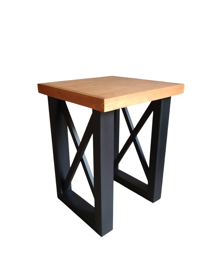 Mesa lateral, modelo Martina, bicolor negro/caramela.-0
