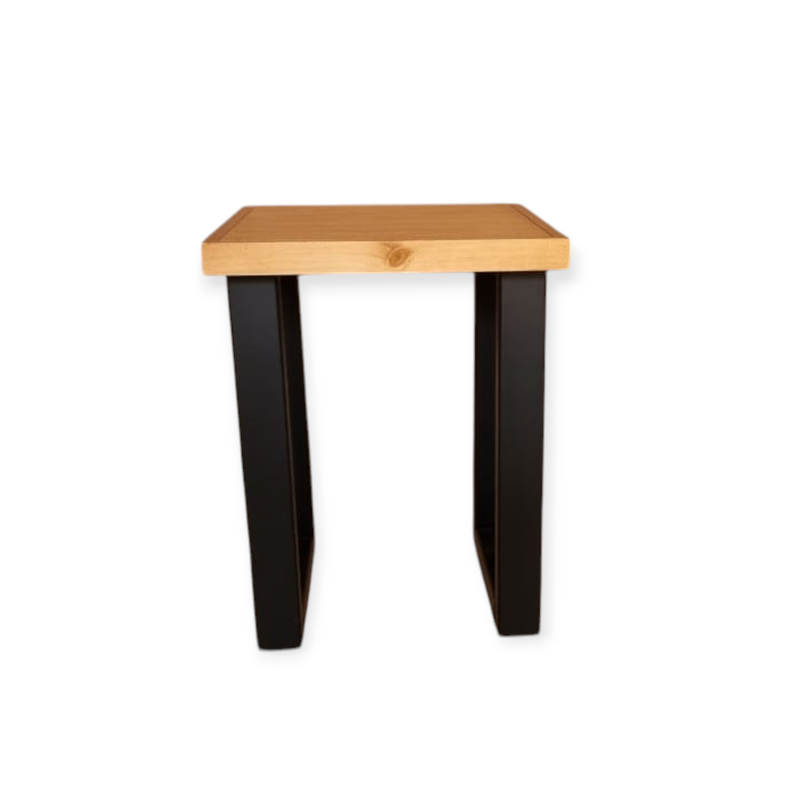 Mesa lateral, modelo Martina, bicolor negro/caramela.-1