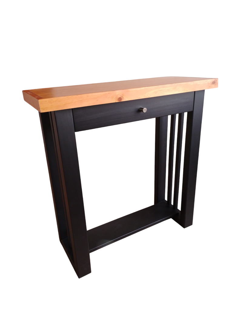 Mesa de arrimo de 80 cms, modelo Caburgua, bicolor Negro/Caramela-0