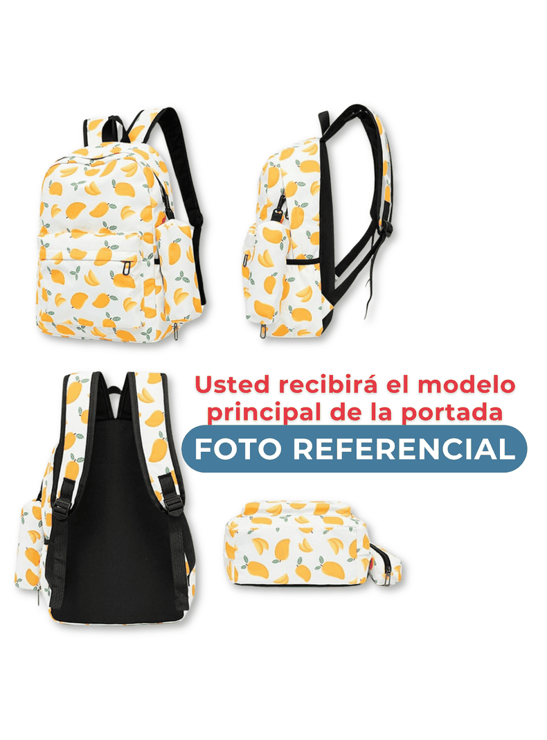 Pack Mochila Lonchera Estuche 43cm Juvenil y Escolar Cute Owls-2