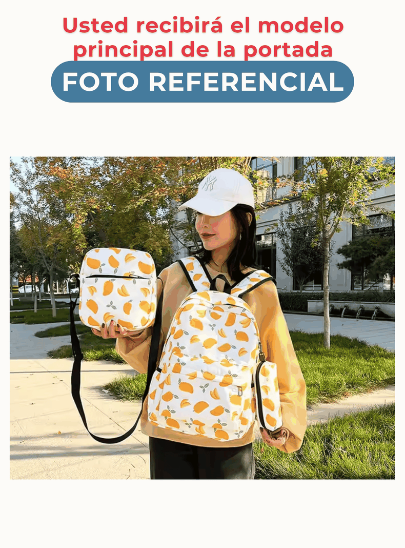Pack Mochila Lonchera Estuche 43cm Juvenil y Escolar Cute Owls-4