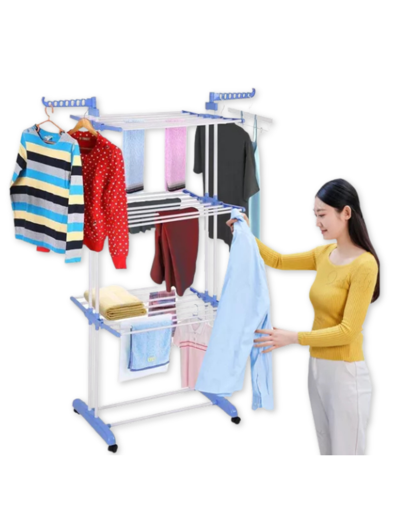 Tendedero Organizador Colgador Ropa Plegable 3 Niveles-0