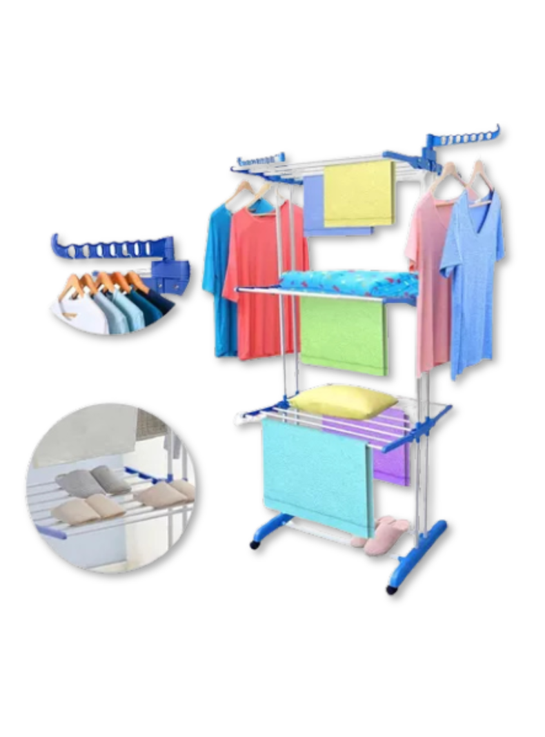 Tendedero Organizador Colgador Ropa Plegable 3 Niveles-3
