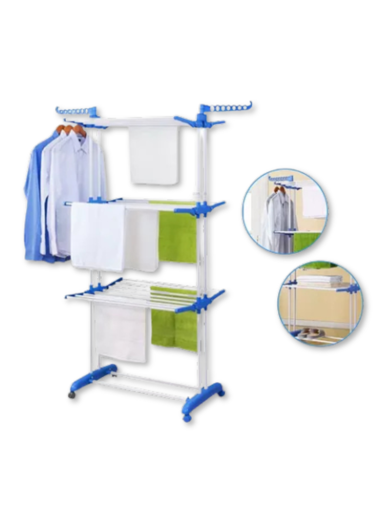 Tendedero Organizador Colgador Ropa Plegable 3 Niveles-4