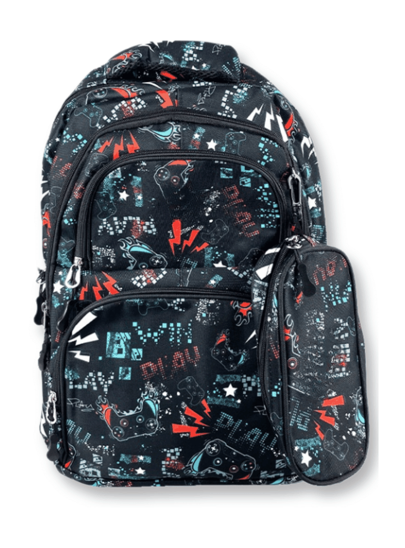 Mochila Con Lonchera Y Estuche 45CM Estampado Full Color Niño Rays-3