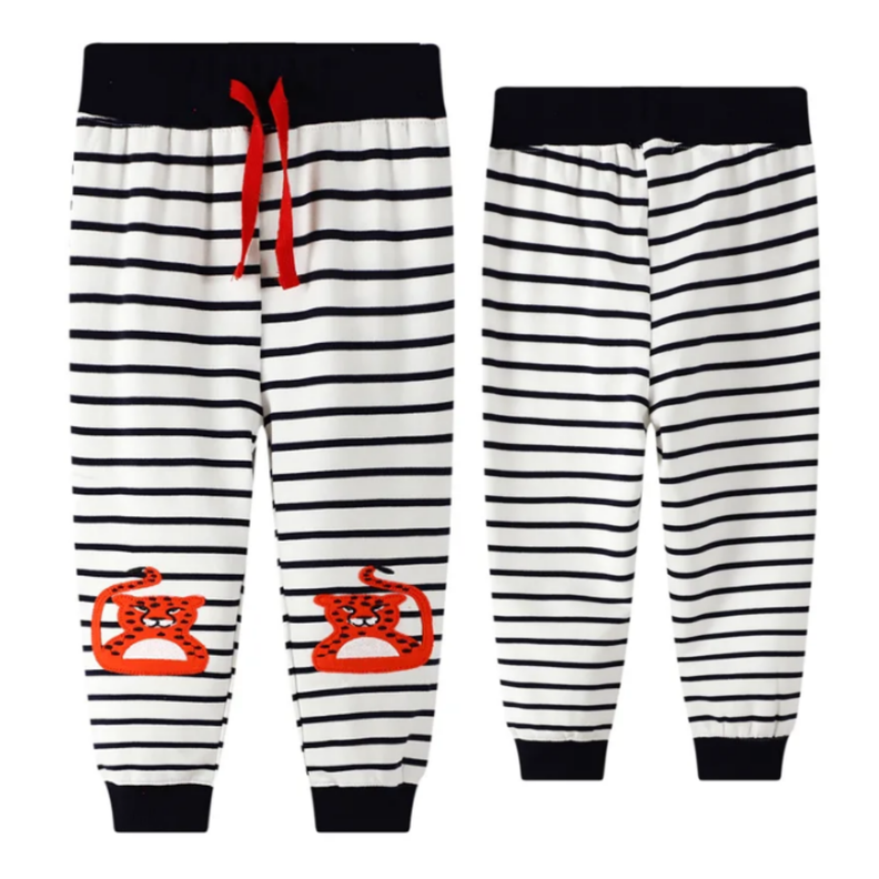 Pantalon Buzo Niño 100% Algodón Rayas Leopardo Jump Kids-0