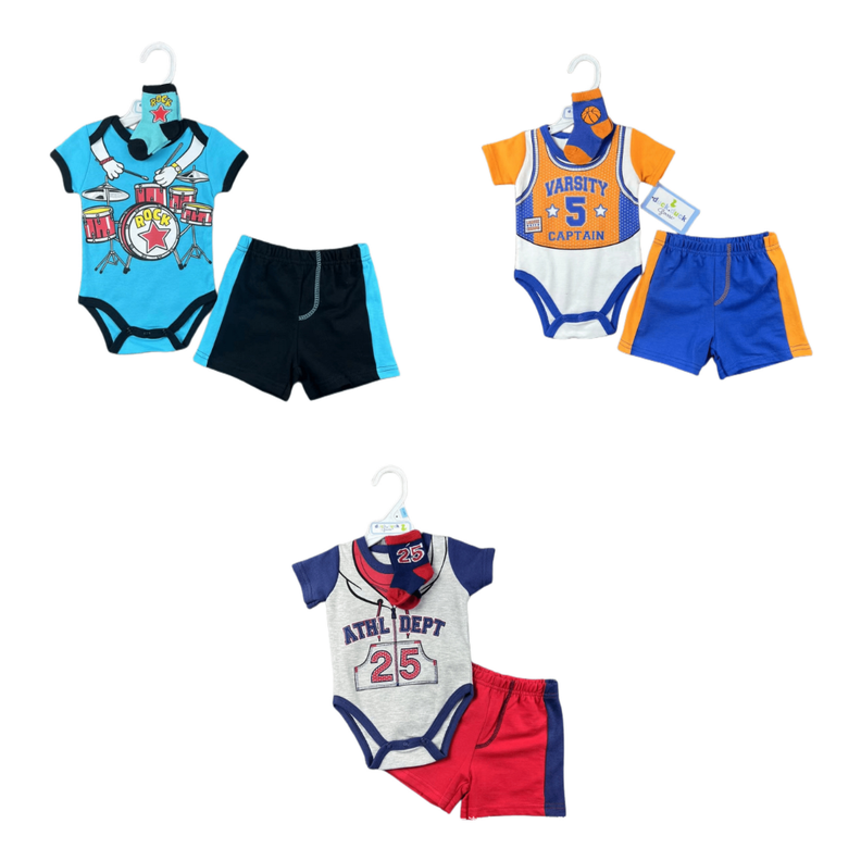 Set de 3 Piezas Body Short Calcetines para Bebés Jump Kids-0