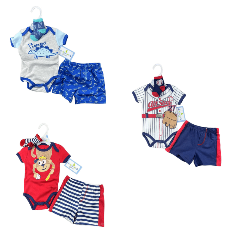 Set de 3 Piezas Body Short Calcetines para Bebés Jump Kids-2