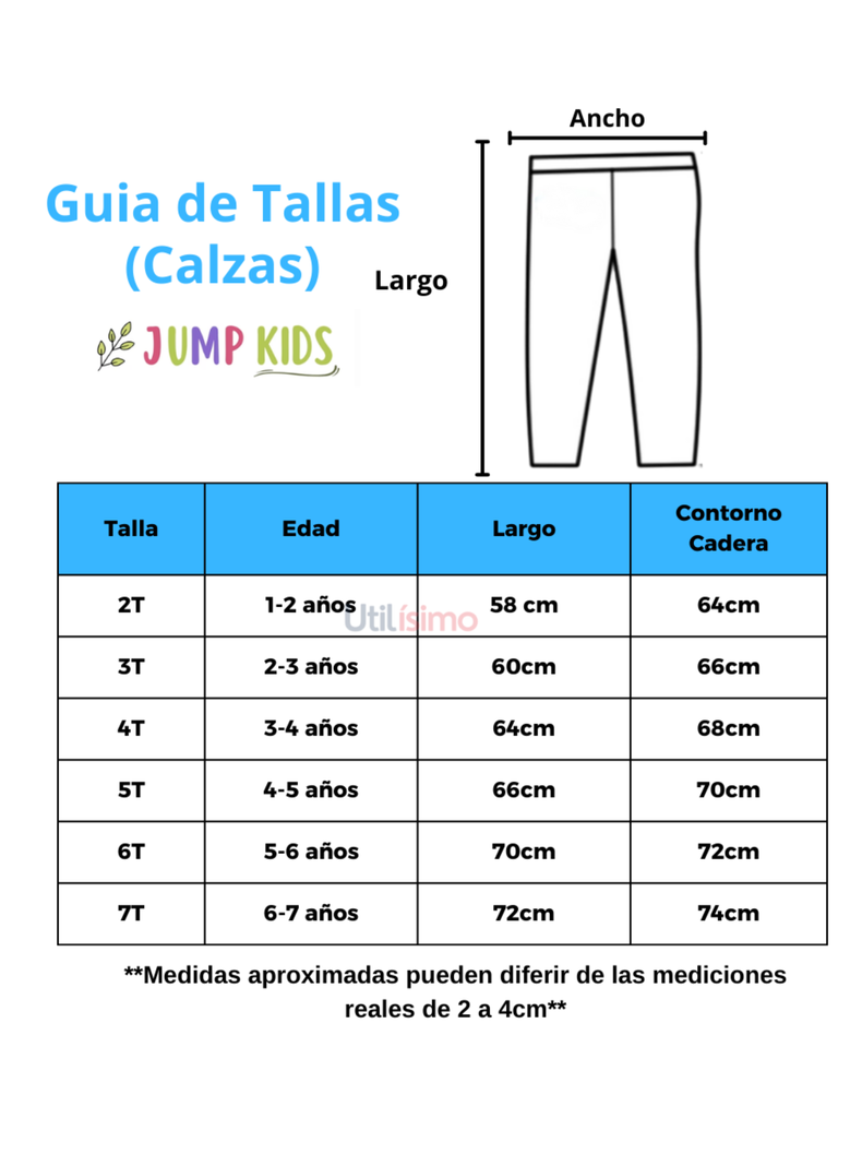 Calzas Niña Arco Iris Azul Rayas Jump Kids 100% Algodón-2