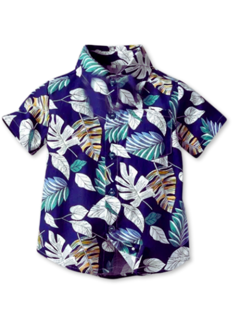 Camisa Hawaiana Manga Corta Niño de 6 Meses a 7 Años Verano Tropical Surtido-0