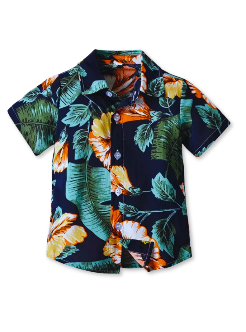 Camisa Hawaiana Manga Corta Niño de 6 Meses a 7 Años Verano Tropical Surtido-4