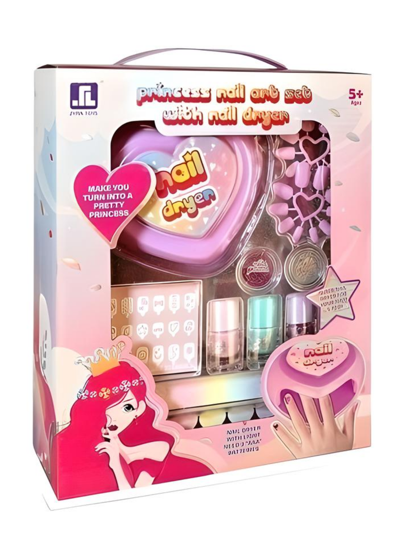 Juguete Set Manicure Lampara Secadora Corazón Para Niña-4