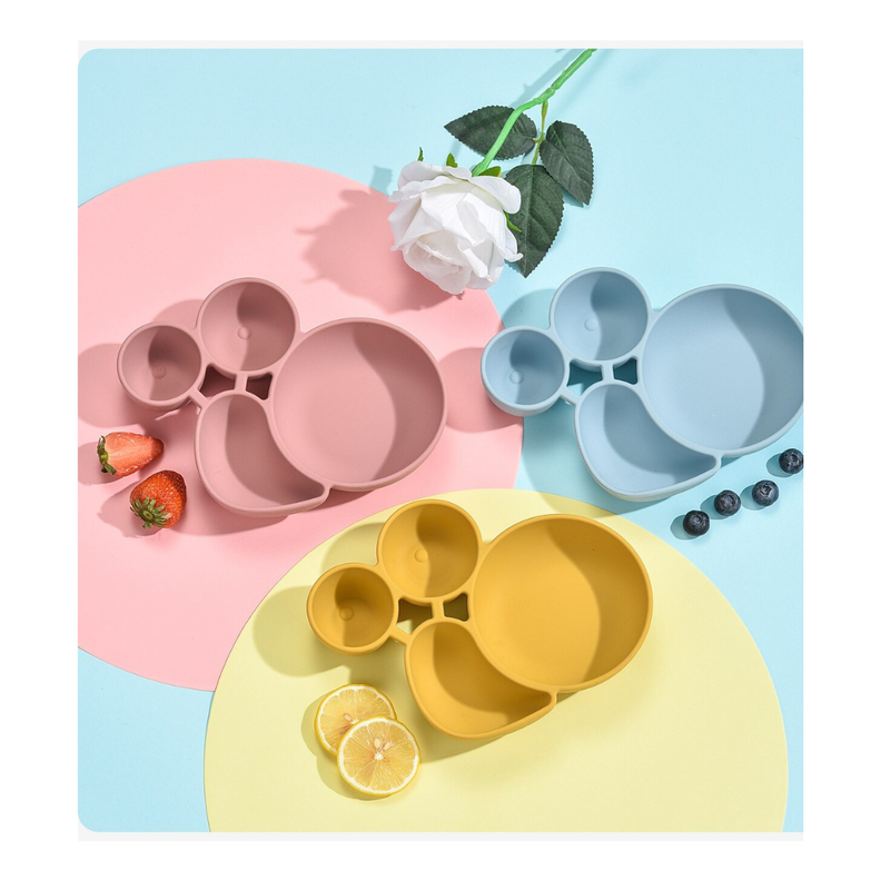 Set Plato Tenedor Cuchara Silicona Bebés Jump Kids-5