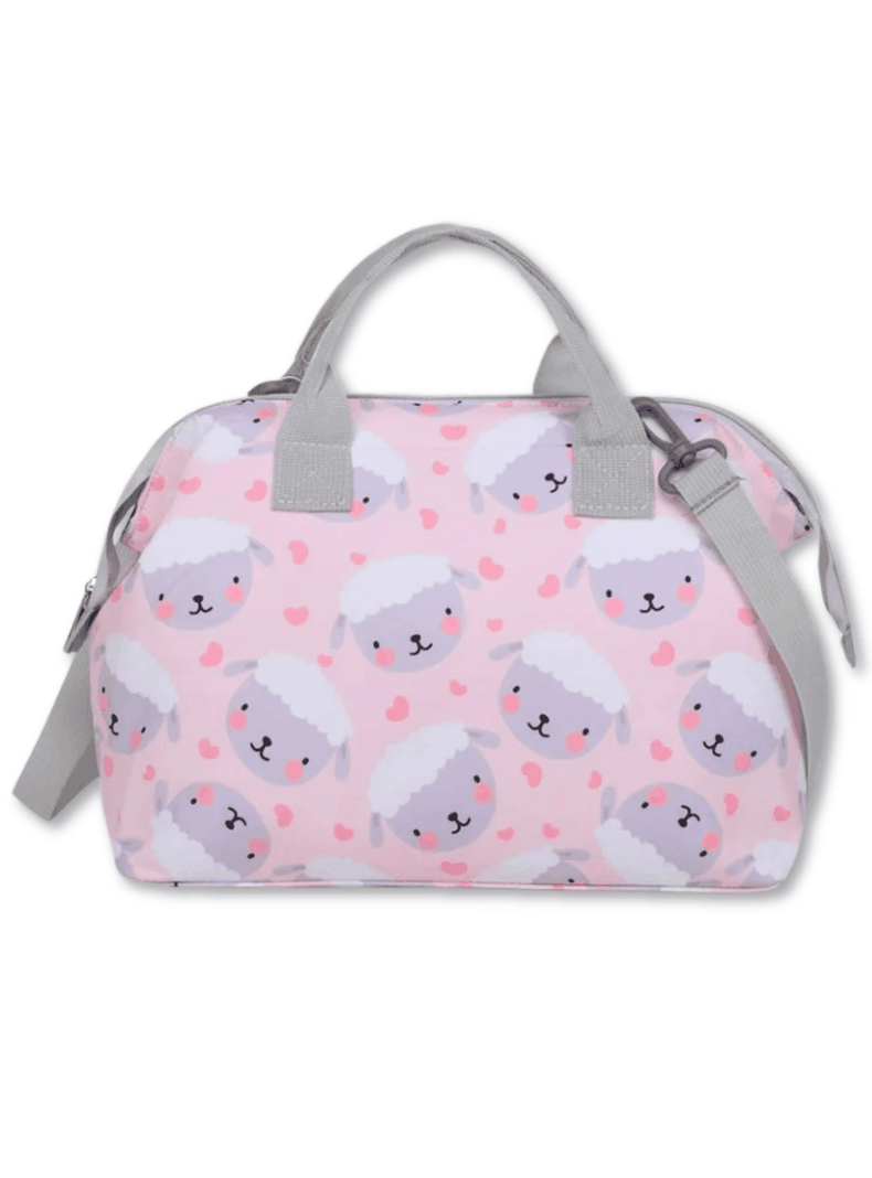 Bolso Maternal Pañales Oxford 31cm Pañalera Portátil Multifuncional Estampada Pink Sheep-0
