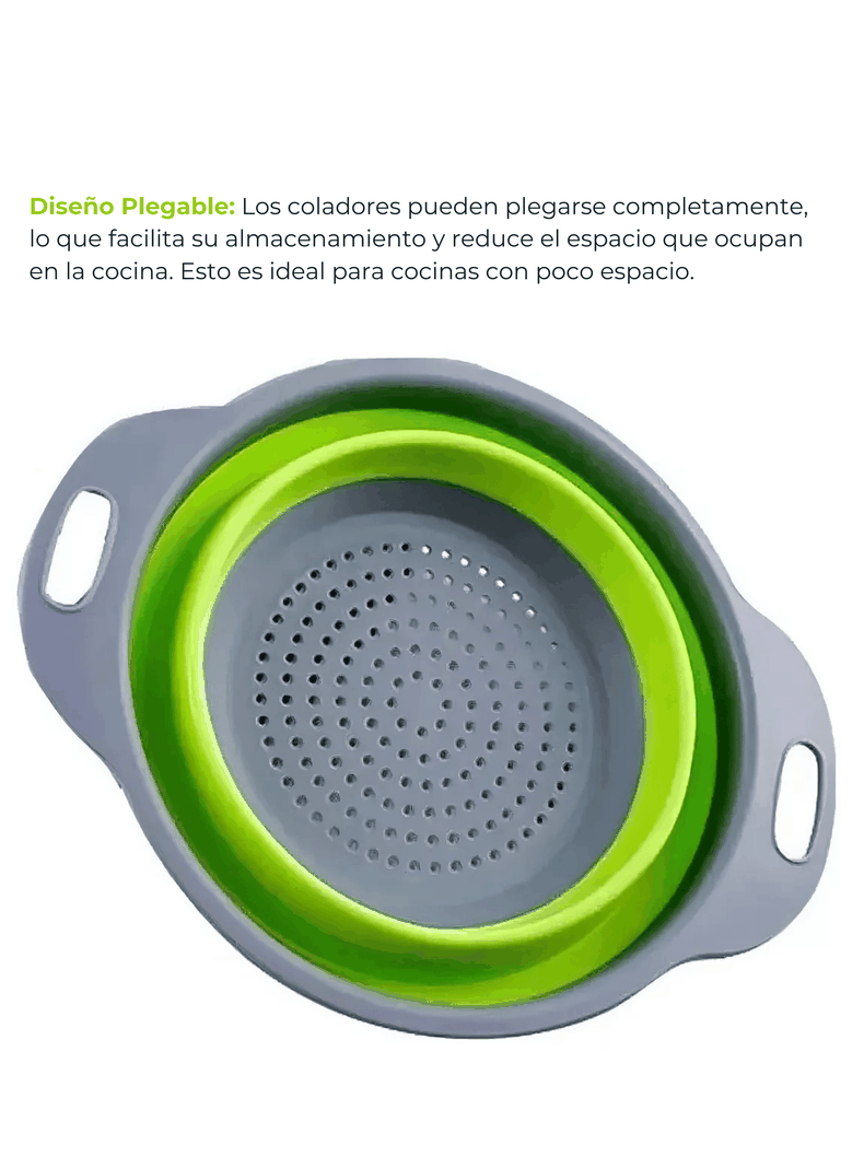 Colador Plegable Silicona Escurridor Redondo Cocina Frutas Verduras-2