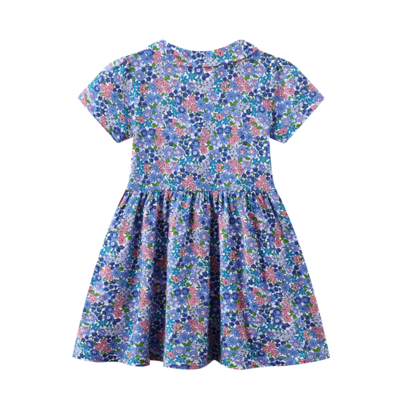 Vestido Manga Corta Niña Flores Azules Jump Kids-1