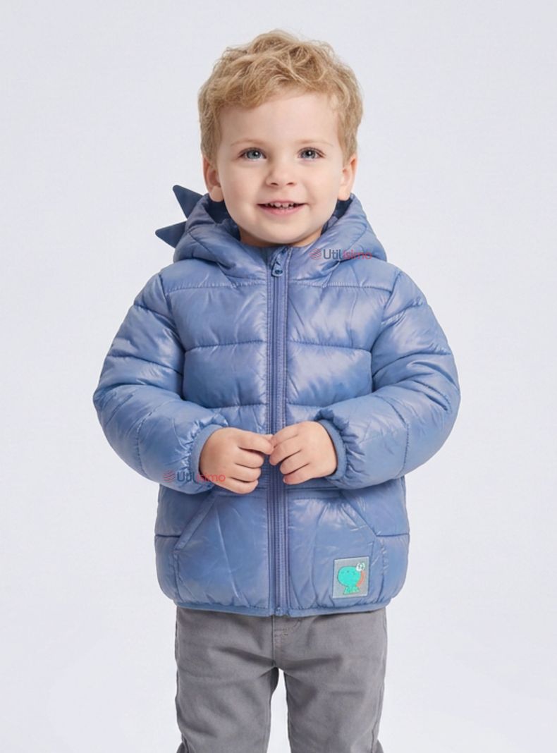 Parka Dinosaurio Con Capucha Manga Larga Nino Jump Kids Azul