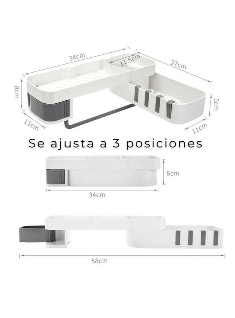 Organizador Esquinero Ajustable Multiuso para Baño y Cocina-2